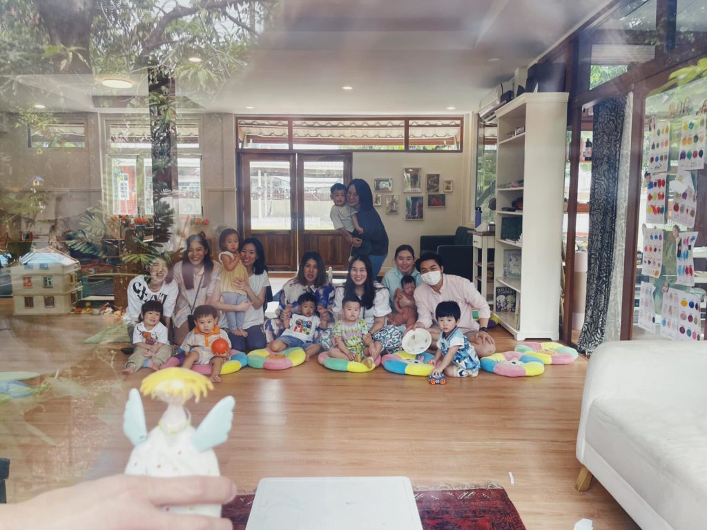 Homeschool children playing together during a playgroup at Firefly Forest School in Bangkok.

