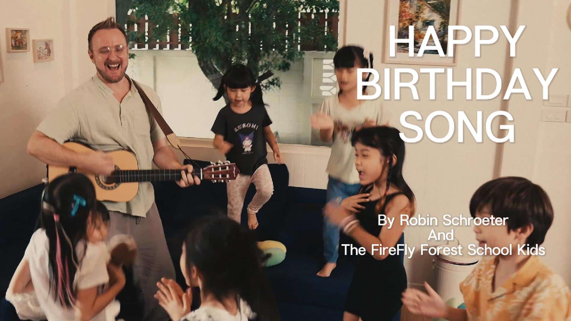 FireFly Forest School children singing the Happy Birthday Song together