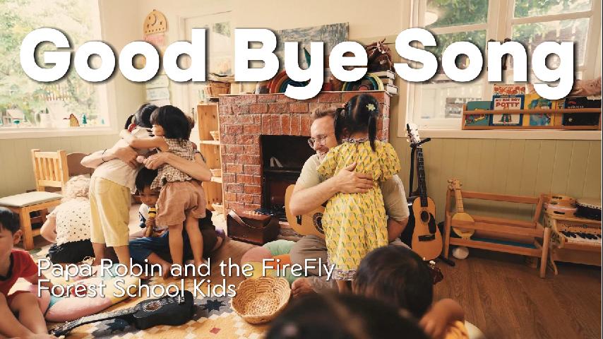 FireFly Forest School children singing together during the Good Bye Song
